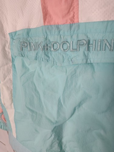 Pink Dolphin Vintage Hombre Mujer Unisex Talla Lg Chaqueta Cortavientos Rosa Azul - Imagen 5 de 14