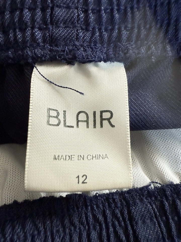 Pantalones para mujer Blair talla 12 azul marino panel abdominal pierna recta ajuste cómodo Foto 4 de 4