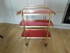 Vintage Red & Gold 3 Tier Drinks/Tea Trolley