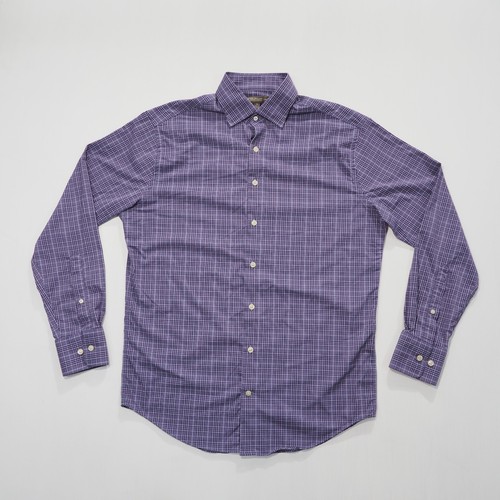 Peter Millar Hemd Herren Medium lila kariert Sommer Komfort Button Down Preppy - Bild 9 von 9