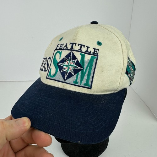 Vintage Seattle Mariners The Game Vintage 90s Hat Snapback Cab MLB White - Foto 6 di 13