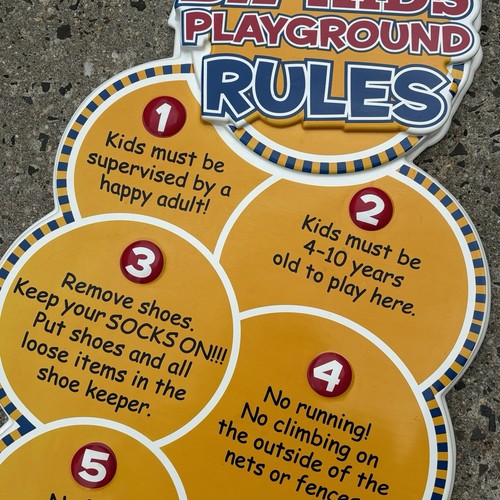 Vintage Burger King BK Kids Playground Rules Sign 36”x17” - Picture 5 of 9