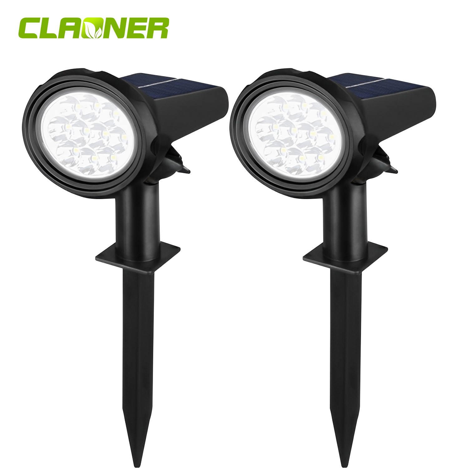 10LED Solar Spot Lights Outdoor Garden Pathway  Stake Lamps  3 Modes Adjustable