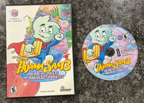 Pajama Sam 3 You Are What You Eat from Your Head to Your Feet PC CIB Complete