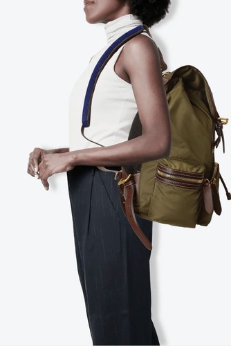 Mochila Grande Bolsa Burberry Nylon Pasarela Verde Original - Imagen 2 de 12