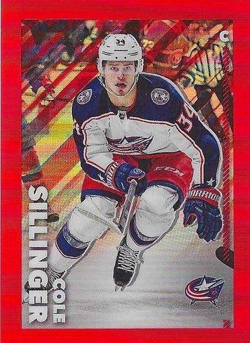 Topps NHL Chrome 2022-23 153 Cole Sillinger RED 1/5 one of five Colombus