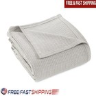 Cozy Waffle Weave Cotton Blanket Durable Soft Machine Washable Perfect Home New