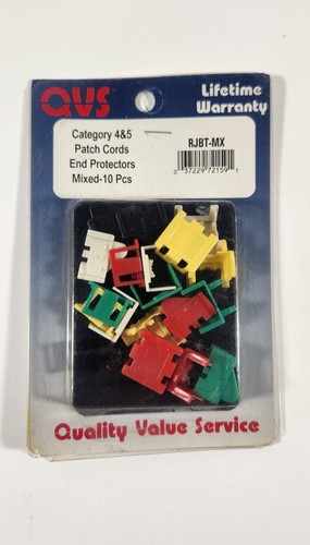 NEW QVS CATEGORY 4 & 5 PATCH CORDS END PROTECTORS MIXED 10 PCS RJBT-MX - Picture 1 of 9