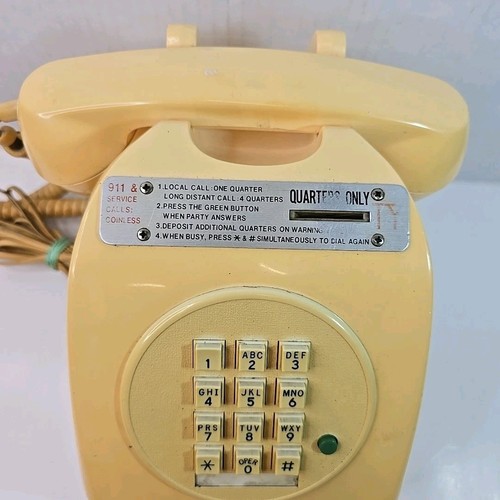 Vintage Hotel Desk Coin Pay Phone Ivory Tongya TY006V Retro Decor Untested - Picture 3 of 9
