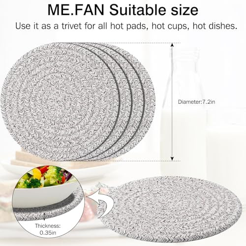 Trivets/Potholders 4 Set Cotton Thread Weave Trivets for for Hot Pots and  - Bild 2 von 7