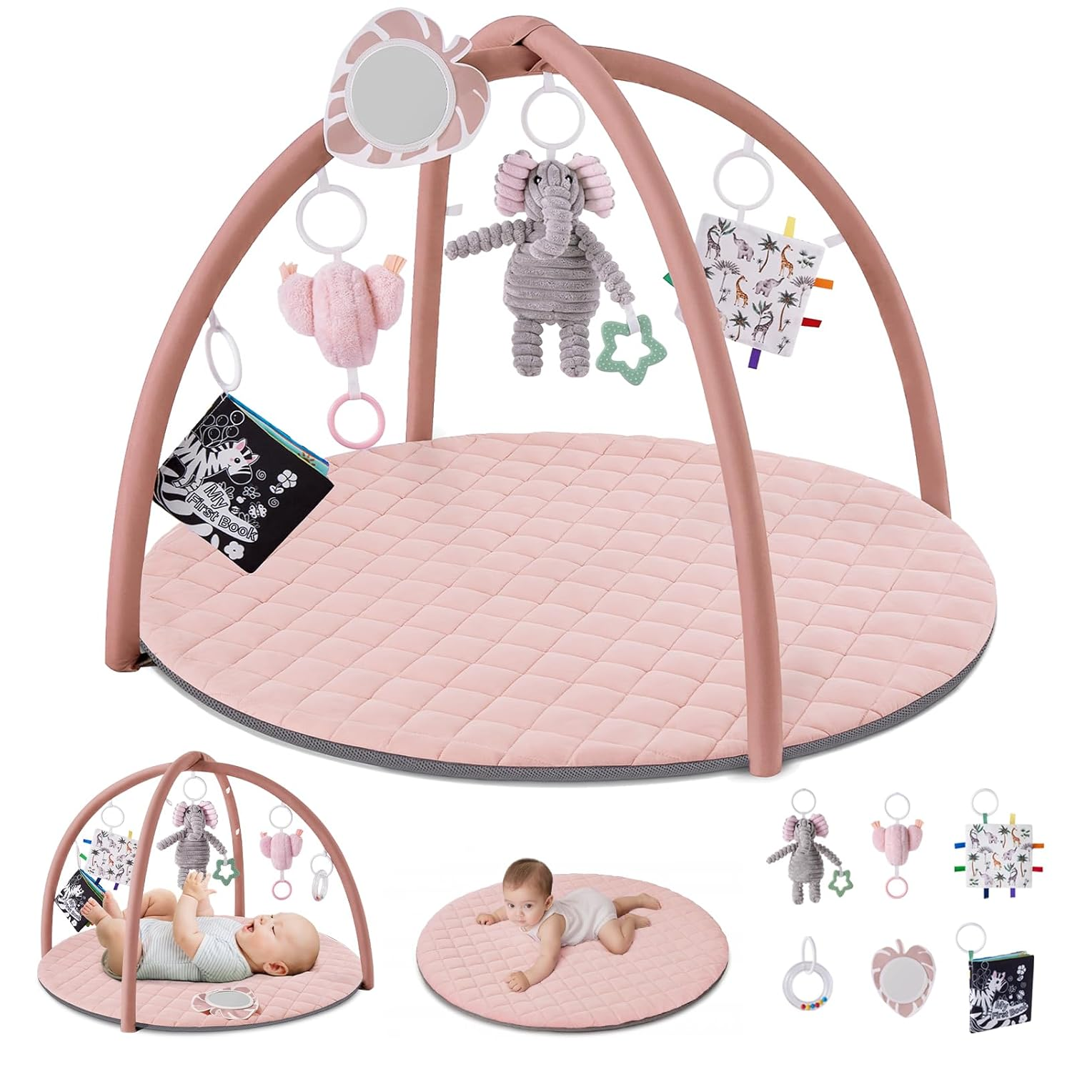 Baby Play Gym Mat with 6 Detachable Toys