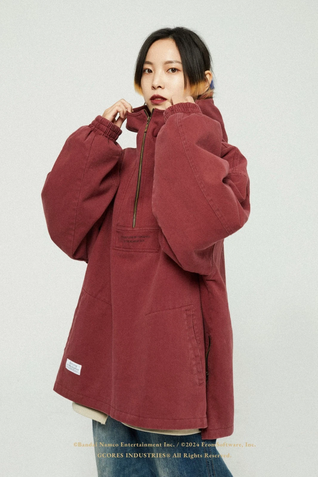 Half-zip neckline — autumn/winter ready twill-woven cotton