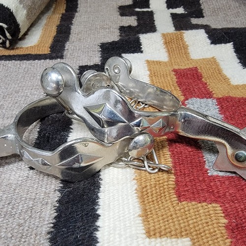 Vintage Cowboy Sporen Western Silber Reiten Stern Rowel - Bild 4 von 11