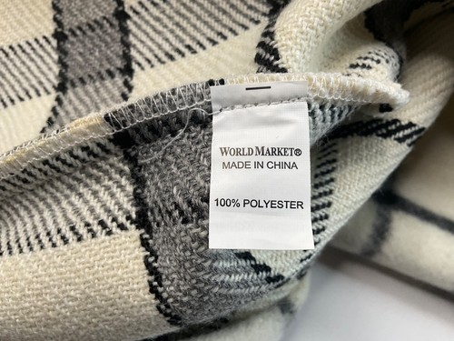 NEW! World Market Poncho Brushed Plaid Funnel Neck Lounge Pocket One Size - Picture 8 of 12
