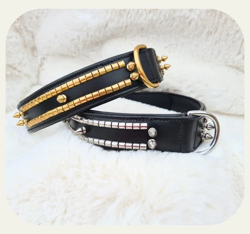 Heavy Duty Stud And Spike Collar And Lead For Dogs Premium Best Grade Leather . - Picture 4 of 11