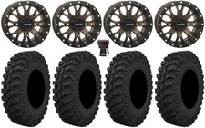 System 3 ST-3 Bronze 15" Wheels 32" Crawler AT Tires Kawasaki Mule Pro FXT  KRX