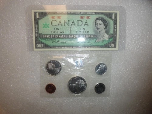 Canada Silver Proof-Like Mint Set  6 Coins  Uncirculated & 1.00 bill. 1867-1967