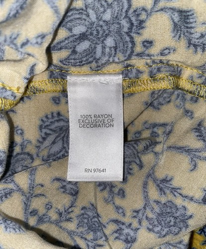 J Jill Shorts (XS) Women Yellow Floral Blue Rayon Pull On Pocket Capsule Beachy - Picture 4 of 7