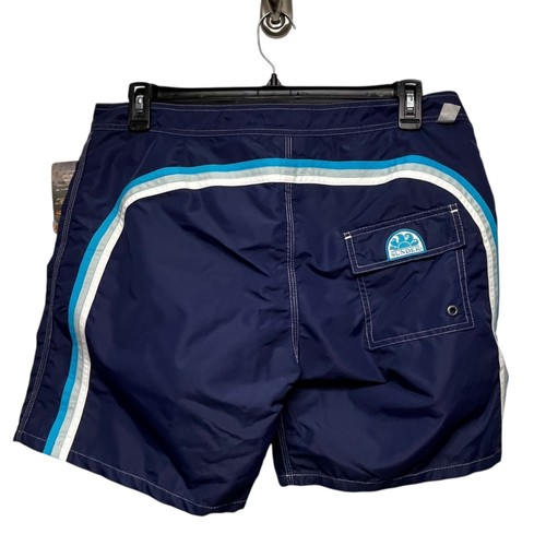 Sundek Swim Shorts Blue Navy Board Short Swim Trunks Mens Size 36 XL NEW - Picture 2 of 11