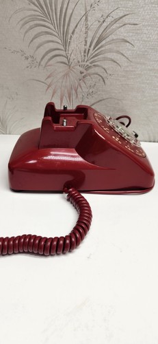 Vintage Automatyczna elektryczna czerwona tarcza obrotowa Telefon Ogólne elektryczne Niesprawdzone - Zdjęcie 5 z 9