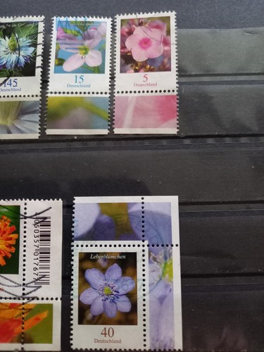 Bund/Brd Div. Blumenmarken mit Unterrand u. als Eckrand Marken gestempelt - Bild 3 von 3