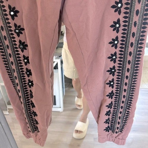 Free People Fez bestickte Haremshose Jogginghose Jogger Freizeit Boho Hose S - Bild 5 von 10