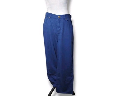 Style & Co Wide Leg Cropped Pants Womens Size 10 Casual Preppy NWT Blue