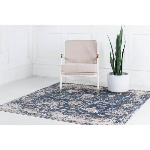 Portland Central Blue 6 ft. x 6 ft. Square Area Rug - Picture 8 of 11