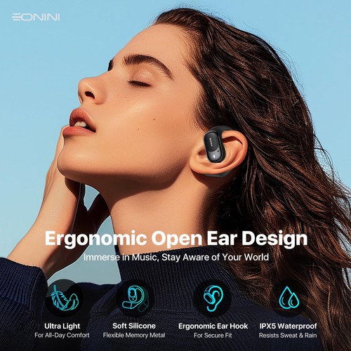 Open Ear Kopfhörer Kabellose Bluetooth Ohrhörer mit Smart Power Display, 40H... - Bild 2 von 8