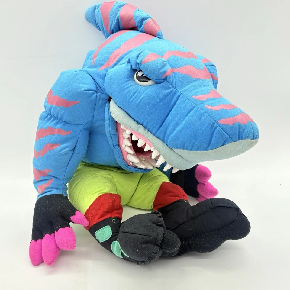 Street Sharks Puppet Streex Blade Plush Stuffed Animal Vintage Large Mattel 1995 - Image 4 of 4