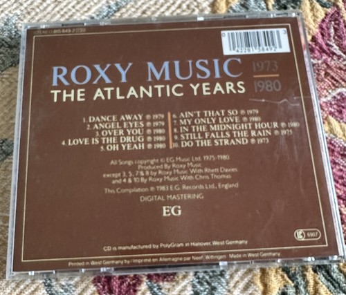 Roxy Music - The Atlantic Years 1973-1980 CD Polygram W Germany 1983 VG+ - Imagen 5 de 6