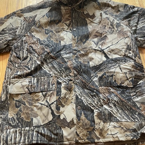 Stearns Jacket Mens Large Camo Mossy Oak Waterproof Dry Wear Hooded Hunting - Picture 3 of 6