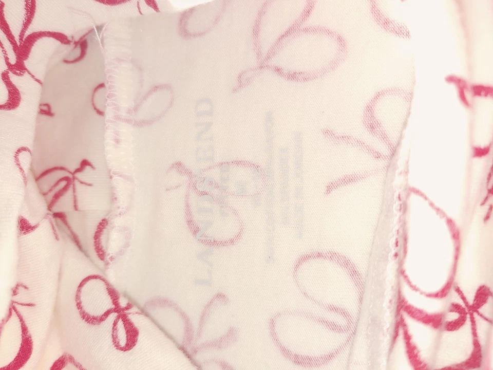 Usado en Excelente Condición Lands' End M Para Mujer Cuello Alto Capas Forma Marfil Rojo Cintas Corazones Foto 4 de 4