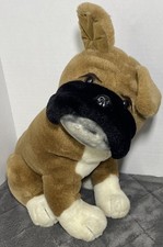 Realistic Brown Bulldog Plush Dog 12 Stuffed Animal Toy Doll Figure