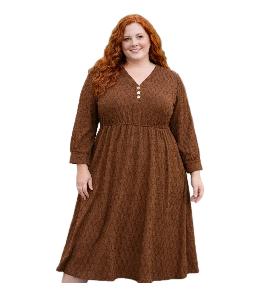 fitted lace wedding dress Brown Square Neck Fitted Long Sleeve Maternity Maxi Dress – PinkBlush main image 0