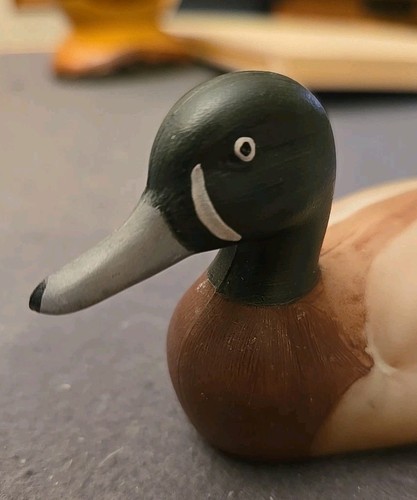 Vintage Fenton Natillas Vidrio Pintado a Mano Pato Mallardo Firmado JK Spindler *CHIP* - Imagen 2 de 17