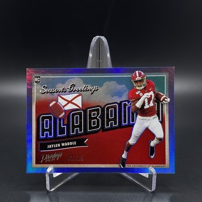 2021 Prestige Seasons Greetings Xtra Points Platinum /25 Jaylen Waddle Rookie RC