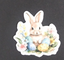 Bunny  Easter Eggs Easter Sticker 1.78" x 1.75" AAH 