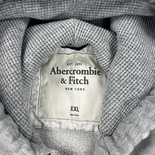Abercrombie & Fitch Hoodie Womens XXL 2XL Gray Muscle Full Zip Distressed Heavy - Picture 4 of 8