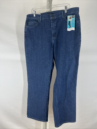 Pantalones de mezclilla Lee para mujer calce relajado todo algodón pierna recta piedra premium nuevos 18 - Imagen 4 de 11