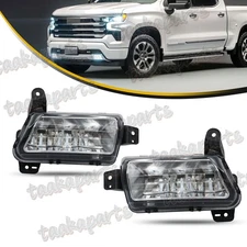 Fog Light Pair For 2022-2024 Chevrolet Silverado 1500 LED Driver Passenger Side