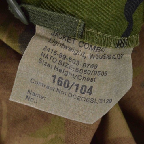Camisa camuflada del ejército británico militar combate bosque DPM 160/104 grande cremallera corta - Imagen 10 de 10