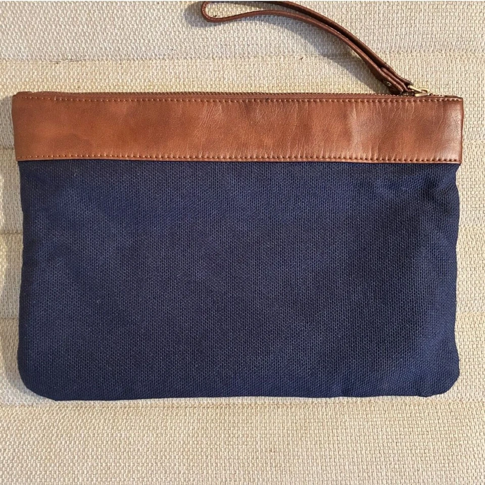 Muñequera Abercrombie & Fitch Indigo Floral Bordada con Borde de Cuero Foto 3 de 4