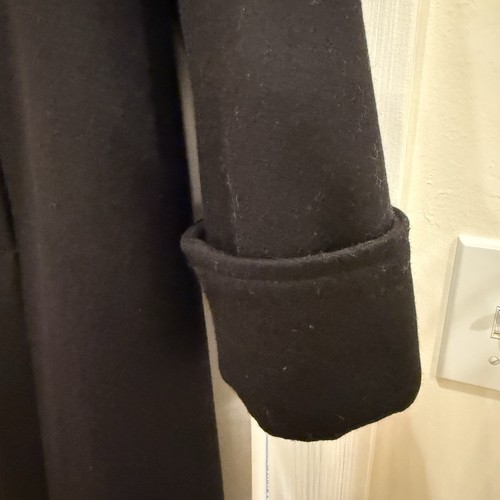 Jones New York schwarzer Wollmischung Erbsenmantel, Größe 16 W Langarm Knöpfe Taschen - Bild 5 von 22