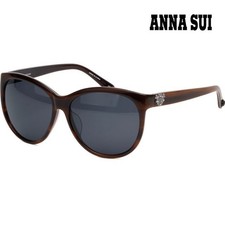 Anna Sui Sunglasses AS1013 1 106 Luxury Horn-Rimmed Round Havana Gray 132511426