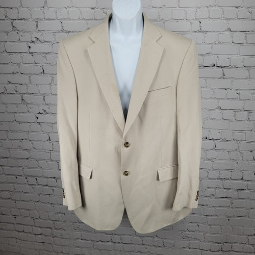 Blazer Abrigo Deportivo Austin Reed HRH Beige Mezcla Seda 2 Botones Muesca Ventilada 44L - Imagen 1 de 15