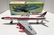 Passenger Plane Friction MF-240 Vintage Tin Toy China Litho Jet Airliner Rare