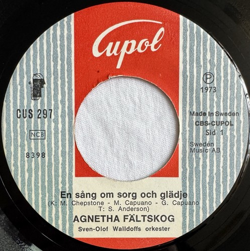 AGNETHA FÄLTSKOG (ABBA) -En Sang On Sorg Och Glädje- Original Swedish 7” +Pic So - Picture 2 of 6