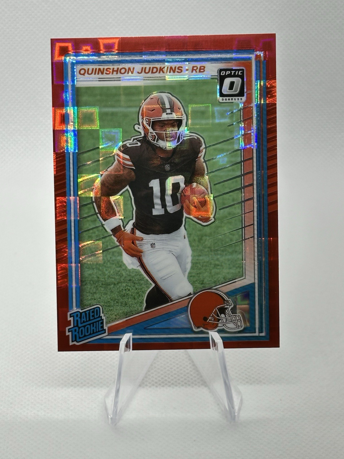 2025 Panini Donruss Quinshon Judkins RC Optic Preview Red Pandora #330 Browns