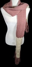 Vintage Handmade Victorian Rose Pink And Cream Scarf